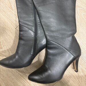 Wide Calf Ros Hommerson Soft Rich Black Leather Boots Size 7.5 WW